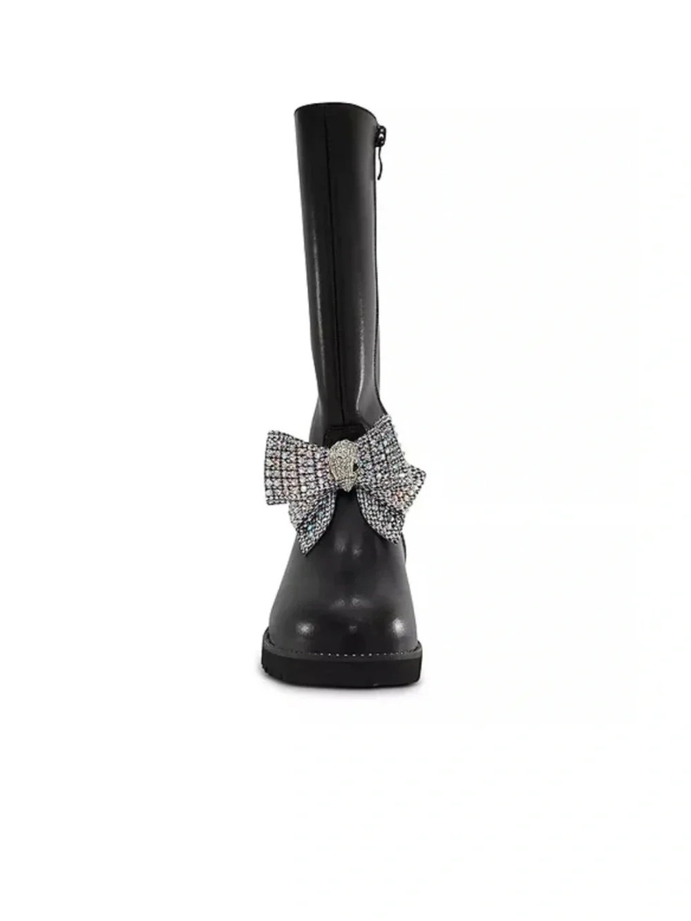 NWT Kurt Geiger London Black Kids Knee-High Boot with Crystal Bow